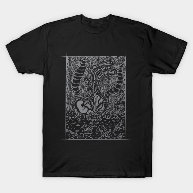 Strange Creature in Forest T-Shirt by BrokenGrin